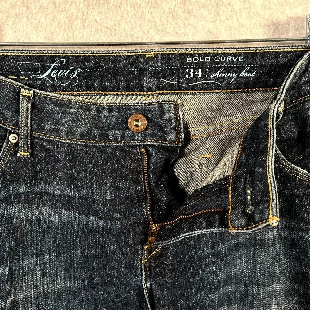 Levi's Jeans Mens 34x32 Blue Denim Medium Wash Bold Curve Skinny Bootcut Leg Vtg